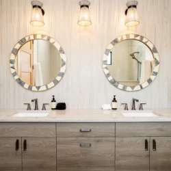 double sink and mirror vanity circular mirrors small view