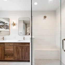 shower remodel in clean home