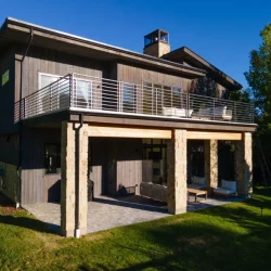 home exterior with second floor balcony